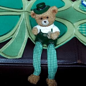 St. Patrick's Day Shelf Sitting Resin Bear